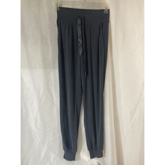 Victoria's Secret Women's XS Ribbed Drawstring Joggers Gray/Black Pockets - Picture 1 of 5